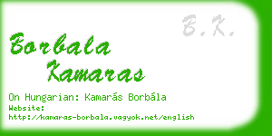 borbala kamaras business card